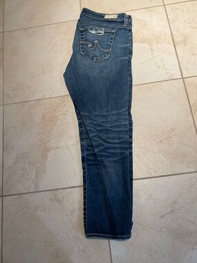 AG Adriano Goldschmied Women's Straight-Leg Jeans in Dark Blue Denim